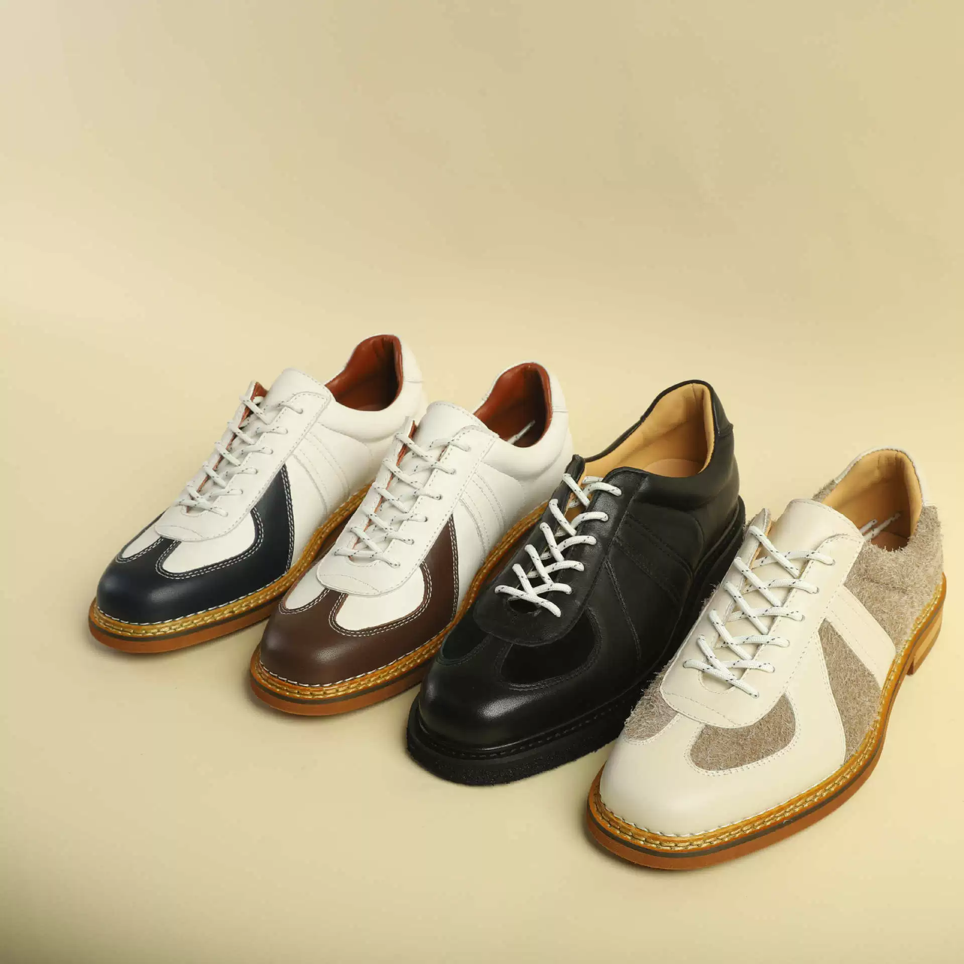 Мужские немецкие кроссовки в стиле ретро, ​​британская натуральная кожа, универсальные повседневные кроссовки, нишевые мужские рабочие туфли Maillard, легкие.