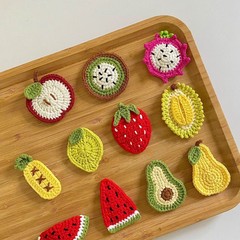 ネット赤夏果物DIYヘアピン編みブローチ鉤織毛糸材料部品