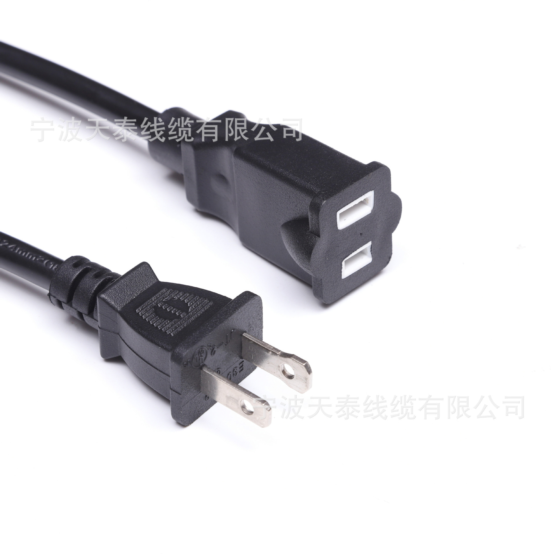 三芯美标户外插头 美式三插一分二电源线 美规插头线防水线连接线