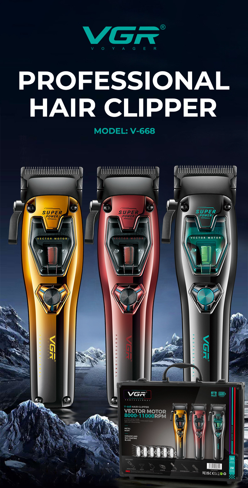 Professional Electric Hair Clipper With Digital Display Speed_voghion.com