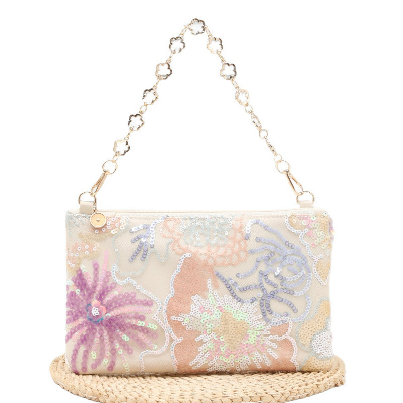 2025 nuevo bolso de hombro bordado de sequillas de verano nuevo nicho Zhong tejido bolso de paja de alta calidad sensación de gran capacidad debajo de las axilas