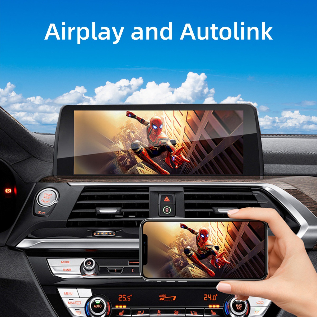 For BMW-NBT support wireless/Hicar/Android auto/youtube/Carplay decoder