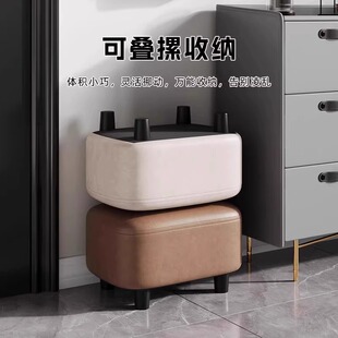 Shoe Changing Stool Doorway Household Entrance Wear Shoes Small Stool Simple Sofa Pad Feet Soft Bag Living Room Leather Low Stool
