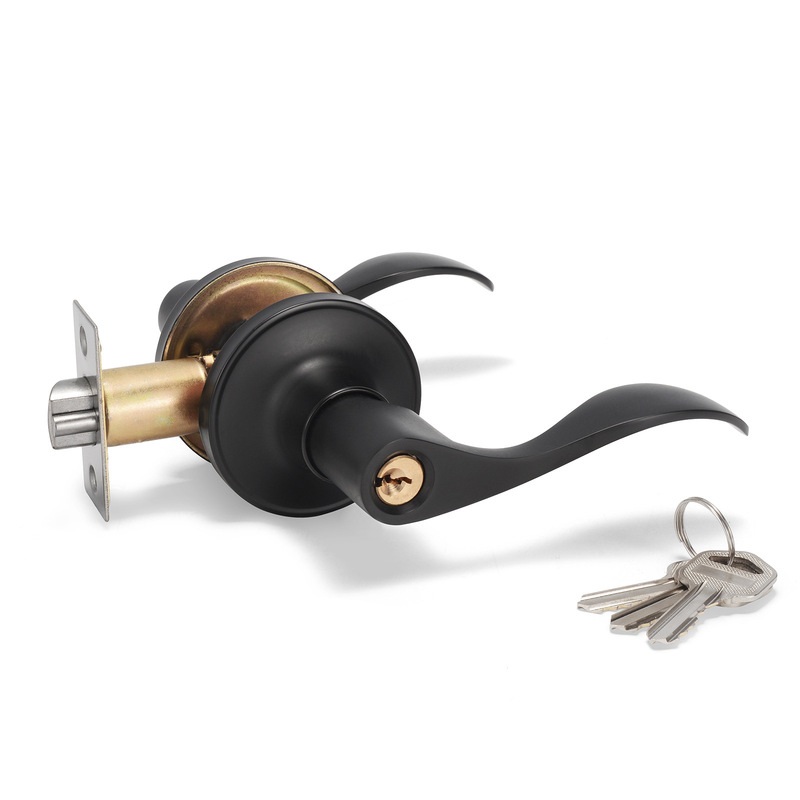 American-Style Door Lock Zinc Alloy Interchangeable Left and Right Handle Lock Wooden Door Three-Bar Spherical Handle Lock Aluminum Alloy Interior Door