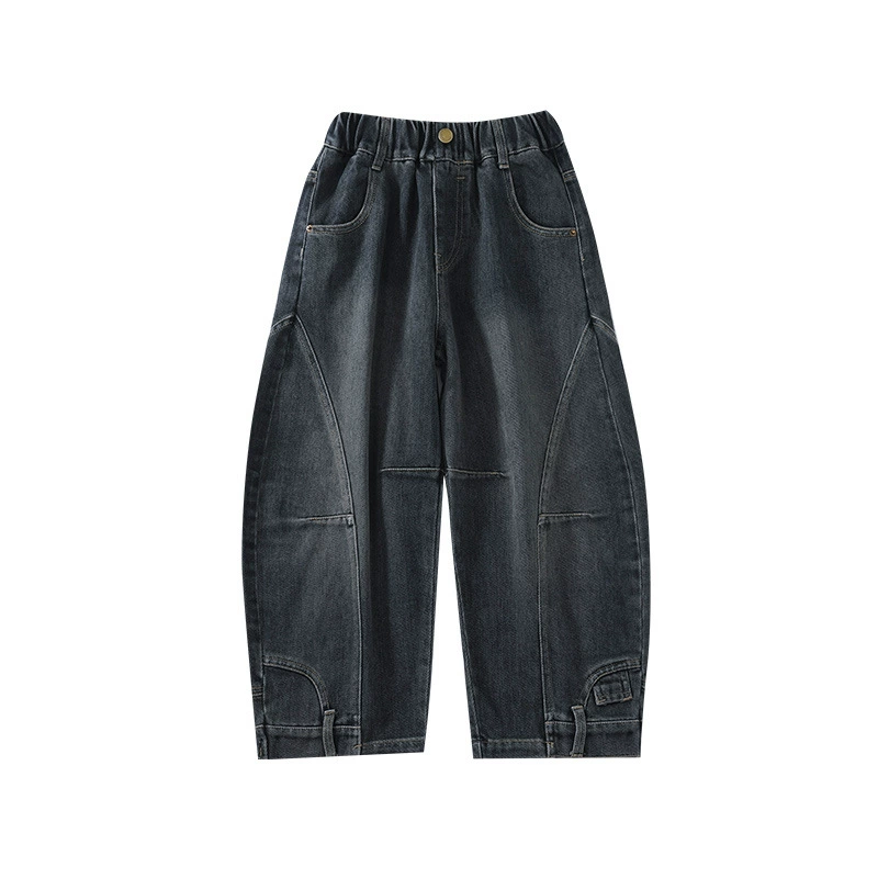Осенние джинсы, детские весенние брюки для отдыха, западный стиль, oversize