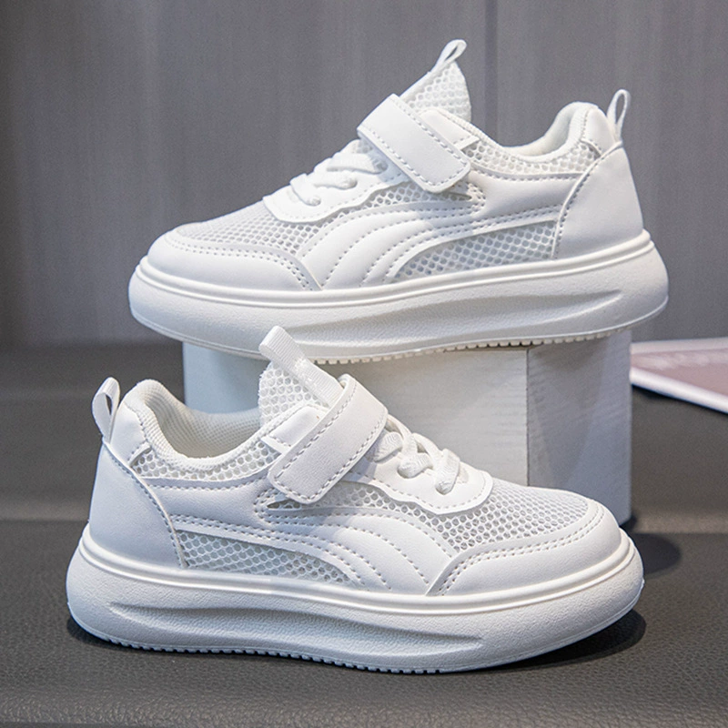 Студенческие маленькие белые туфли дышащие мужские и женские детские сетчатые туфли весной и летом 2025 новые детские туфли