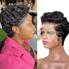 歐美時尚假髮 短卷超短捲髮頭套 非洲熱銷前蕾絲捲髮頭套