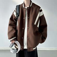 美式拼接飞行员夹克衫外套男女情侣款高街潮牌运动棒球服宽松休闲