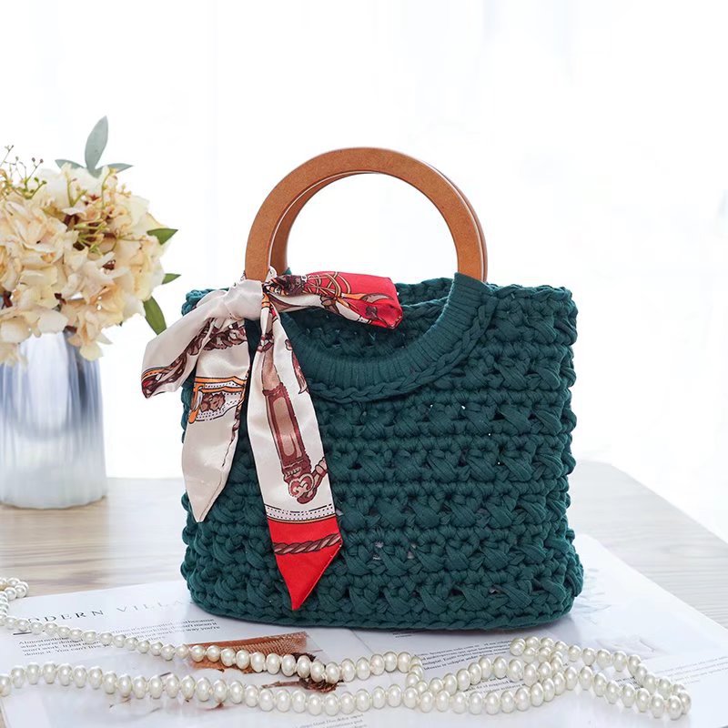布条包手编手拎包送女朋友礼物手编包单肩斜跨材料包