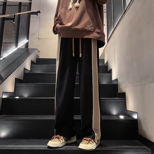 Casual pants, men's spring and autumn loose large size sports pants, men's autumn and winter corduroy, fat and large pants