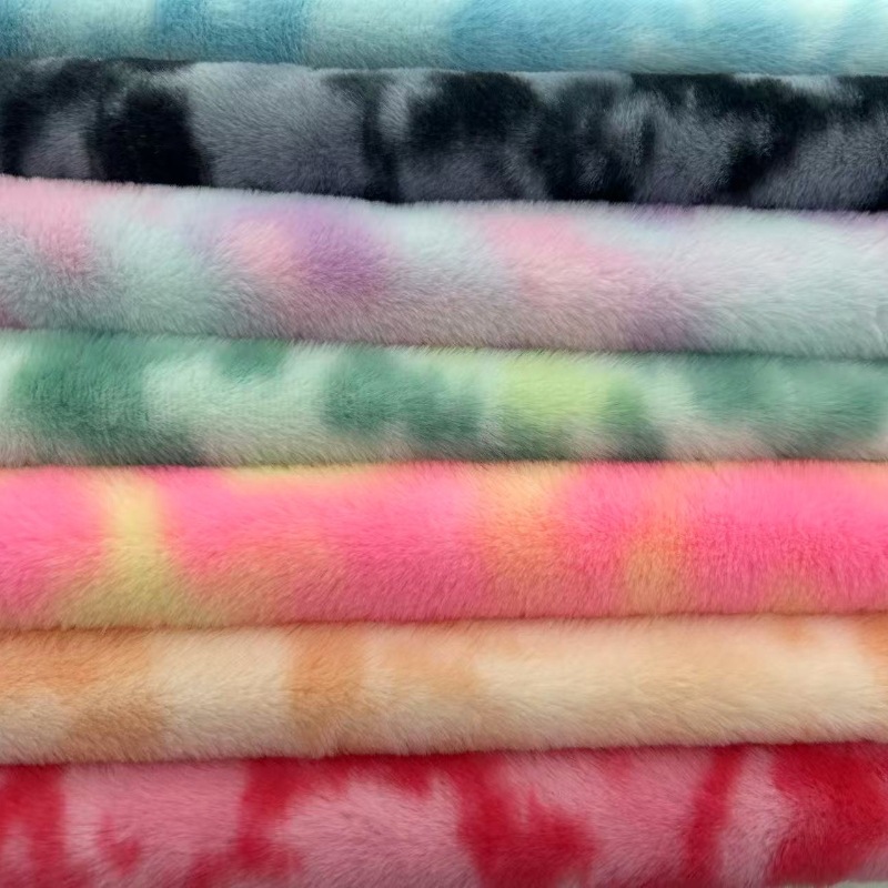 Tejido de piel de conejo teñido anudado de piel de conejo colorido LABUBU rabu tres generaciones de macarons 3 generaciones de muñecos de peluche con la misma cara