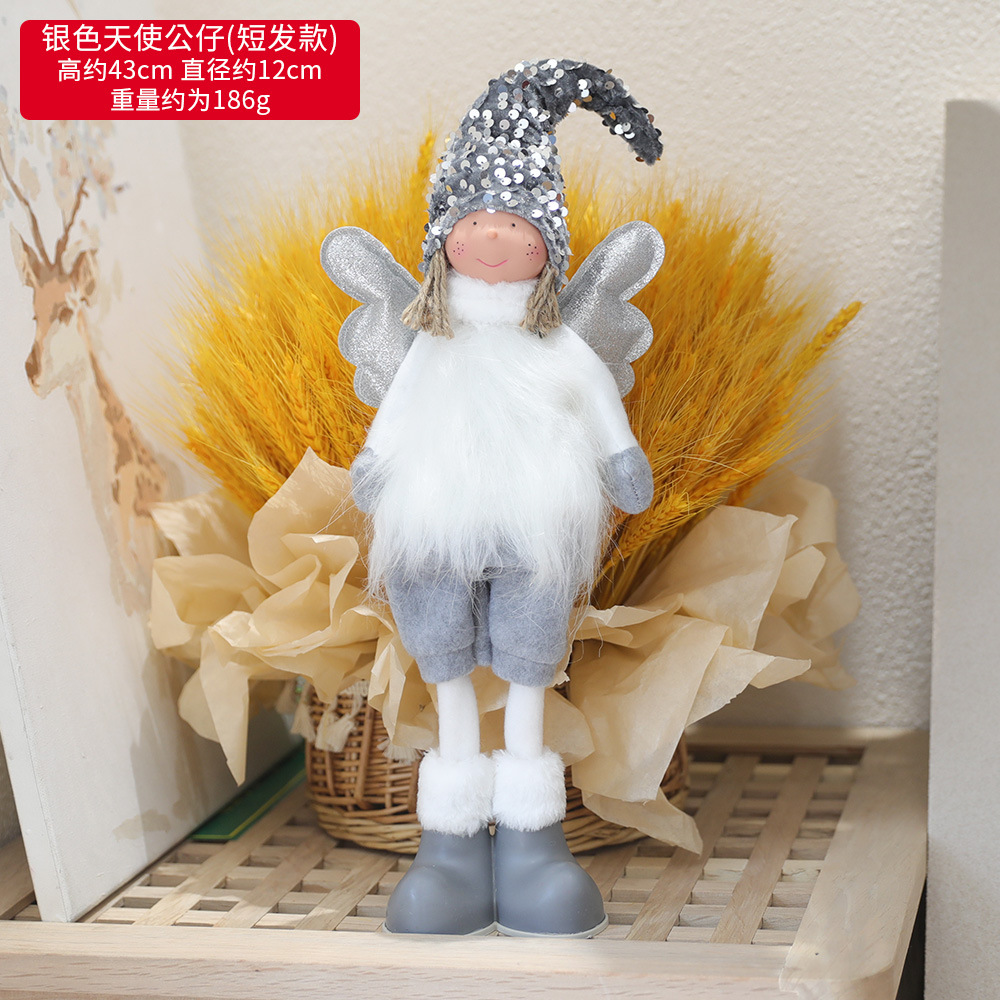 Transfronterizo luminoso Rudolf adornos de Navidad estilo europeo simple muñeca de tela Santa Claus/muñeco de nieve