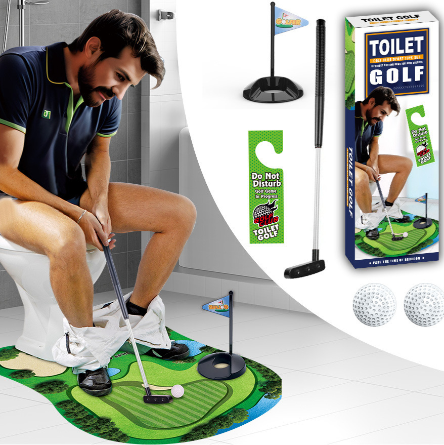 Inodoro de venta caliente transfronterizo Escena de golf Ocio y entretenimiento Deportes Juguetes Inodoro Mini Set Ventas directas de fábrica
