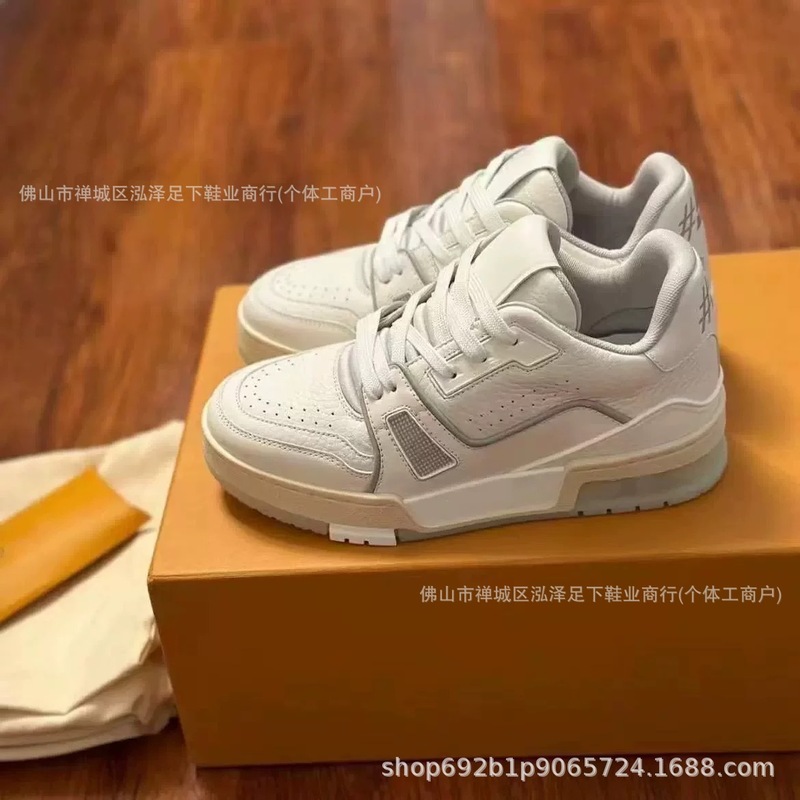 驴家2025顶~顶~头层牛皮拼色休闲鞋复古运动女板鞋白水泥男女鞋|undefined