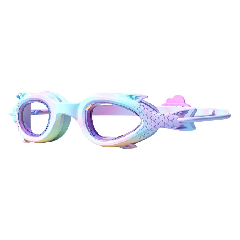 Gafas de natación para niños Gafas de marco pequeño antivaho para niños y niñas Entrenamiento de natación Buceo en forma de pez Equipo profesional impermeable HD