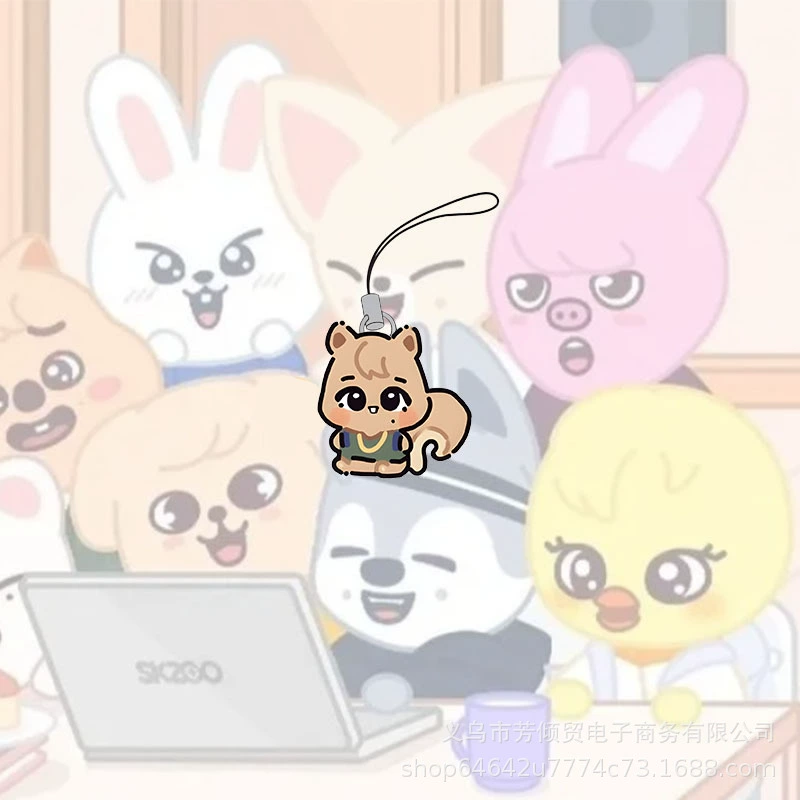 StrayKids подвеска SKZOO периферийная цепочка для мобильного телефона попап-кукла Li Longfu Fang Can волчонок мультяшный телефонный трос