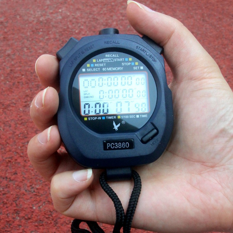 Cronómetro de atletismo profesional Tianfu PC3860A running temporizador multifuncional doble fila 10 tres filas