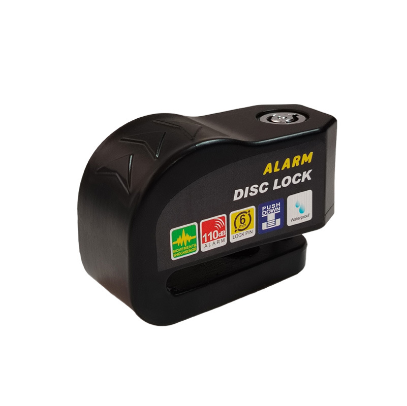 Bloqueo de freno de disco de alarma, coche eléctrico, motocicleta, bicicleta de montaña, bloqueo antirrobo, paquete de bloqueo de cuerda de recordatorio atómico de punto dorado