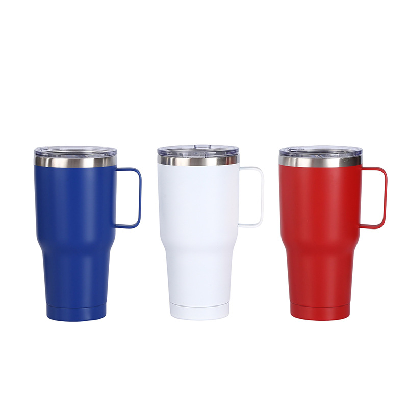 Suministro directo de fábrica nuevo mango coche taza doble capa café leche té vacío de acero inoxidable taza de vacío taza al por mayor