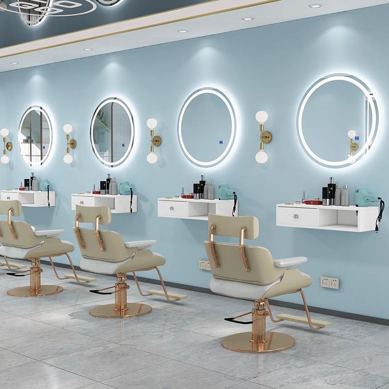 eQp Barberie Red espejo simple tipo de pared belleza mirror salón de belleza espejo unilateral banda de moda image 6