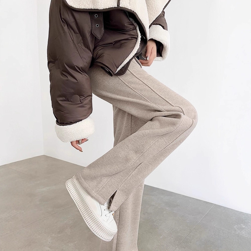 Herringbone High-Waisted Straight Narrow Fleece-Lined Autumn and Winter Casual 2025 New Slimming Cropped Everyday Versatile Fashion Pants Herringbone High-Waisted Straight Narrow Fleece-Lined Autumn and Winter Casual 2025 New Slimming Cropped Everyday Versatile Fashion Pants