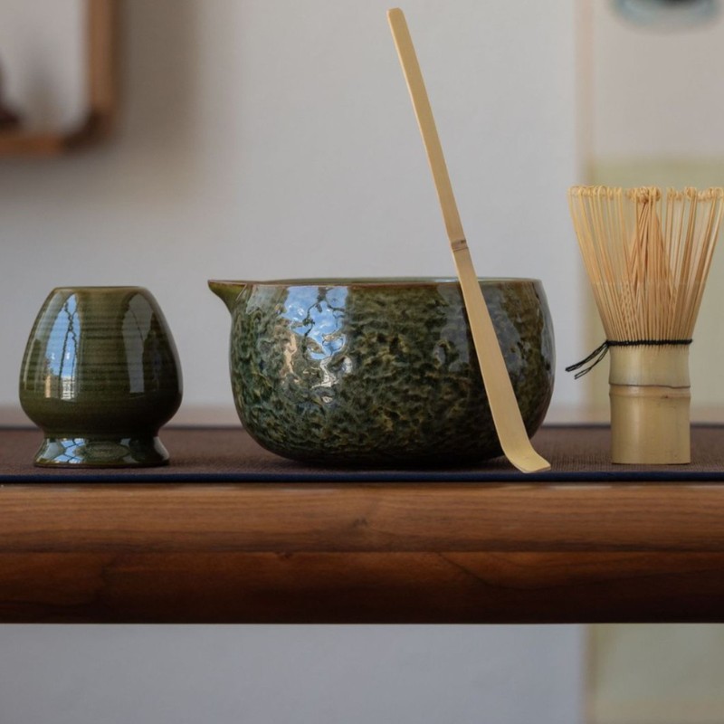 渐变撞色抹茶碗带嘴打抹茶工具刷日本点茶碗抹茶杯配件搅拌器器具|undefined