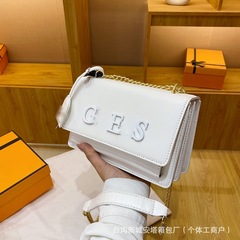爆款热销纯色系字母女包跨境新款潮流时尚百搭链条小众单肩斜挎包