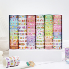 Cartoon washi tape set 60 rolled in Japanese style ins style sticker tape hand account gift box diy decoration material painting