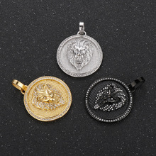 ҡ������Բ�ε�׹��Ʒ ���˸��ŵ��18k��΢���ʯʨ��ͷ��ʿ����