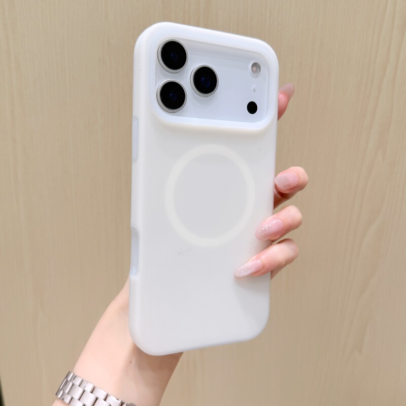 适用苹果17液态硅胶果冻磁吸手机壳iPhone16Promax纯色简约防摔壳|undefined