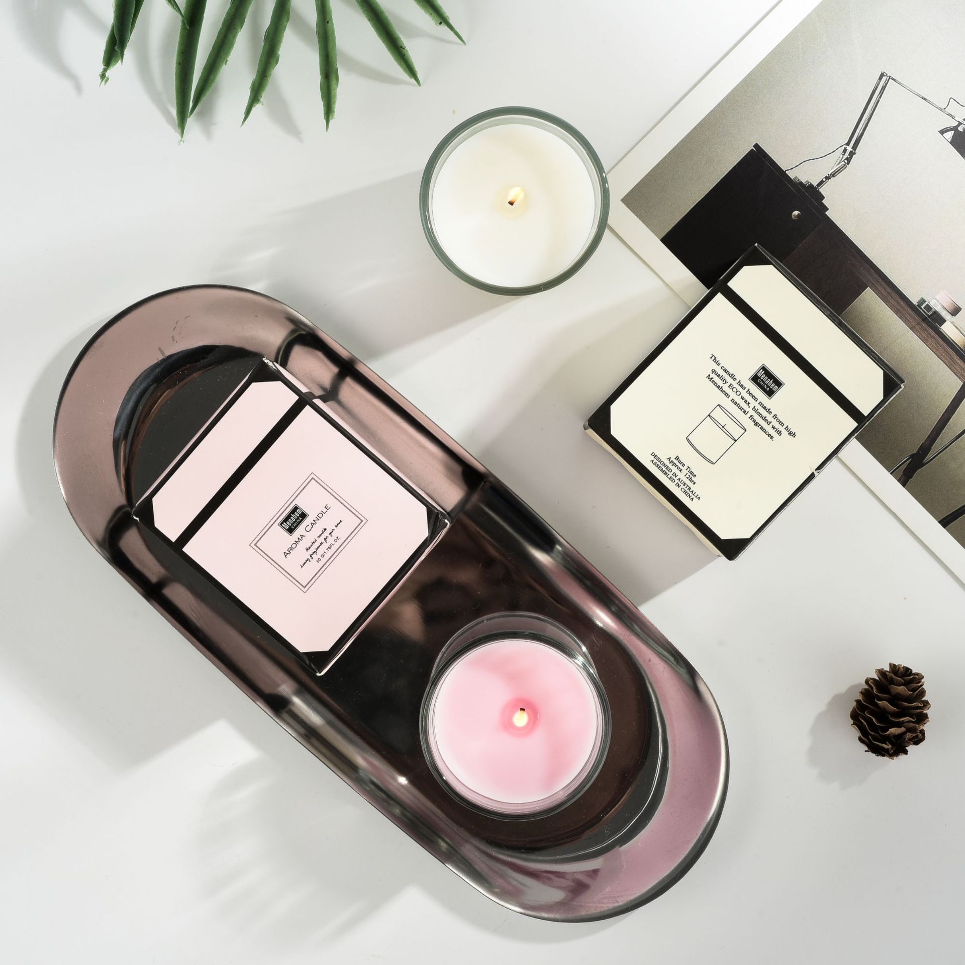 Plant wax scented candles smokeless deodorizing indoor candles scented glass romantic scented candles wholesale