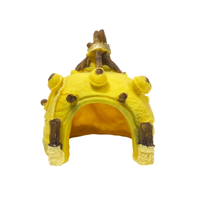 Adornos para Acuarios, Casa de Resina en Forma de Cabaña de Palitos, Decoración Popular Transfronteriza para Acuarios, Creativa Casa de Escondite para Cangrejos