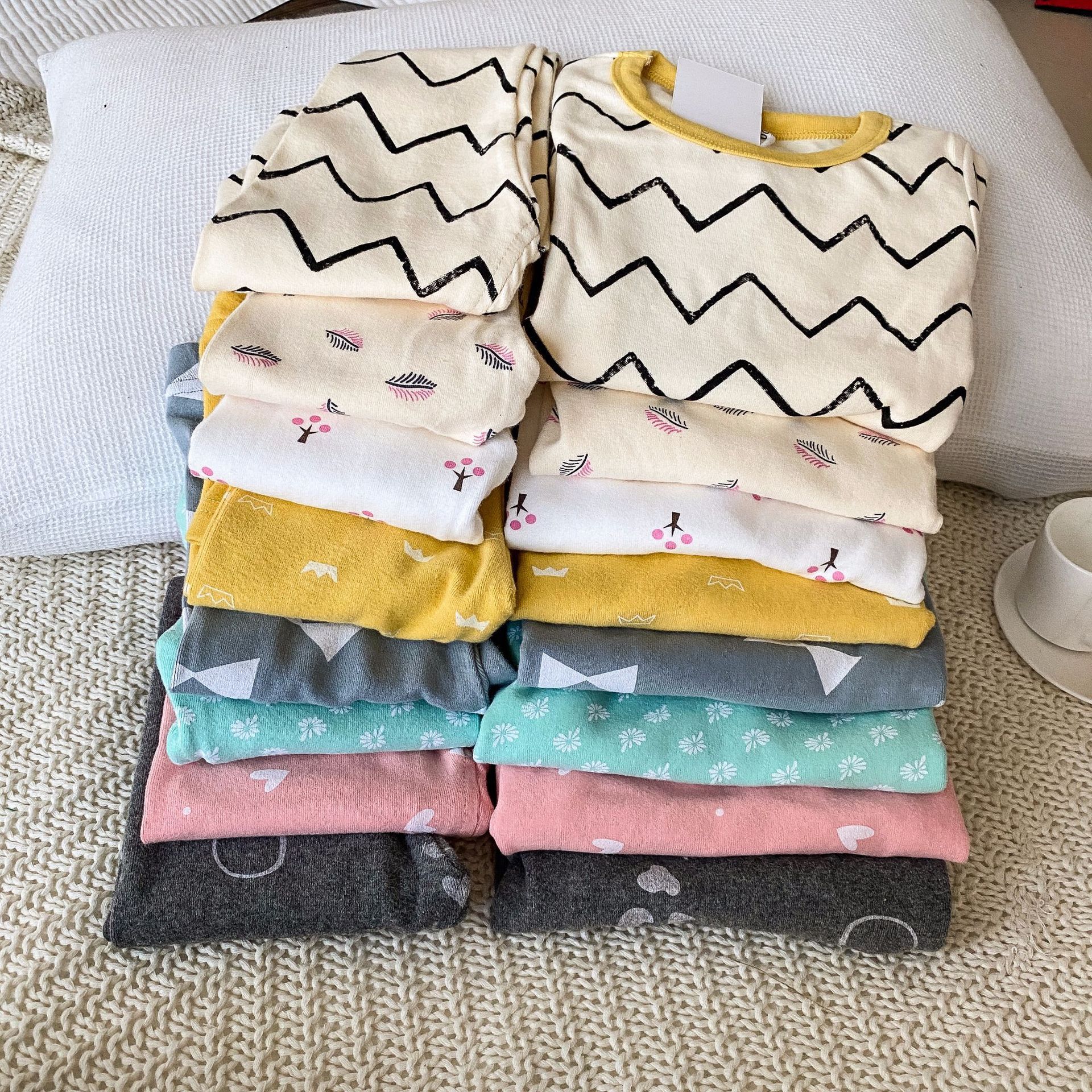 Children's Home Clothing Autumn and Winter Cotton Sanding Cartoon Pajamas Autumn Clothes Autumn Trousers Boys and Girls Warm Round Neck Underwear suit