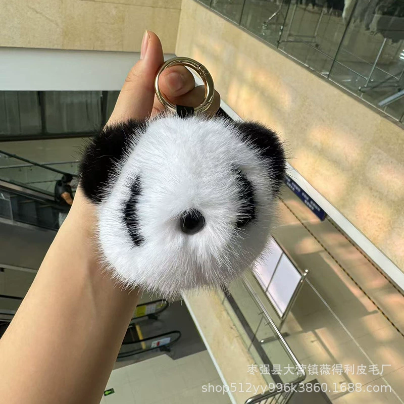 Фабрика спот милый плюшевый имитатор панды голова брелок подвеска школьный портфель