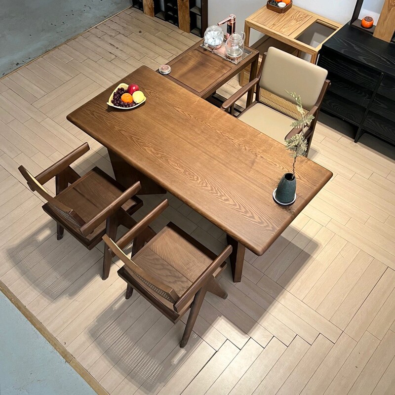 North American Ash Wood Large Solid Wood Desk Log Mahogany Fashion Light Luxury Coffee Table Zen Tea Table Tea Table