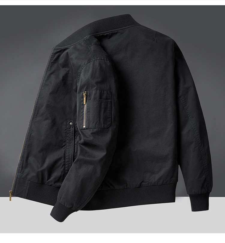 Men's Clothing 2024 new pure cotton pilot jacket men's spring and autumn loose large size men's baseball uniform workwear jacket thin_voghion.com