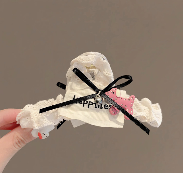 Pinza de Garra con Moño de Gato Grande de Materiales Mixtos para Mujeres