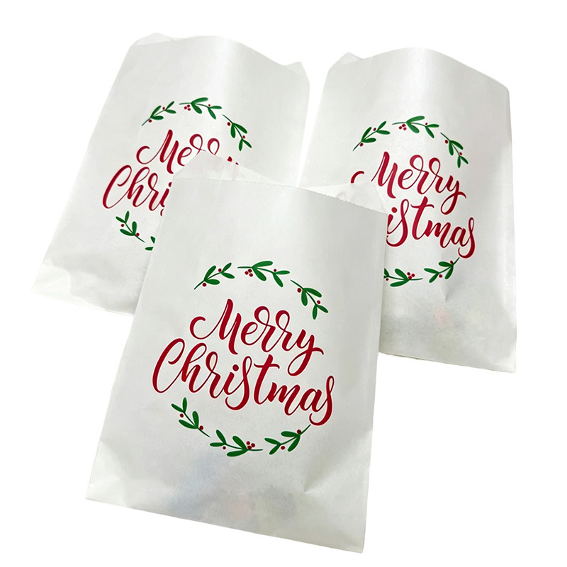 100 un paquete de 13x18CM dulces de Navidad ondulados bolsa de papel transfronteriza bolsa de regalo Merry Christmasmast
