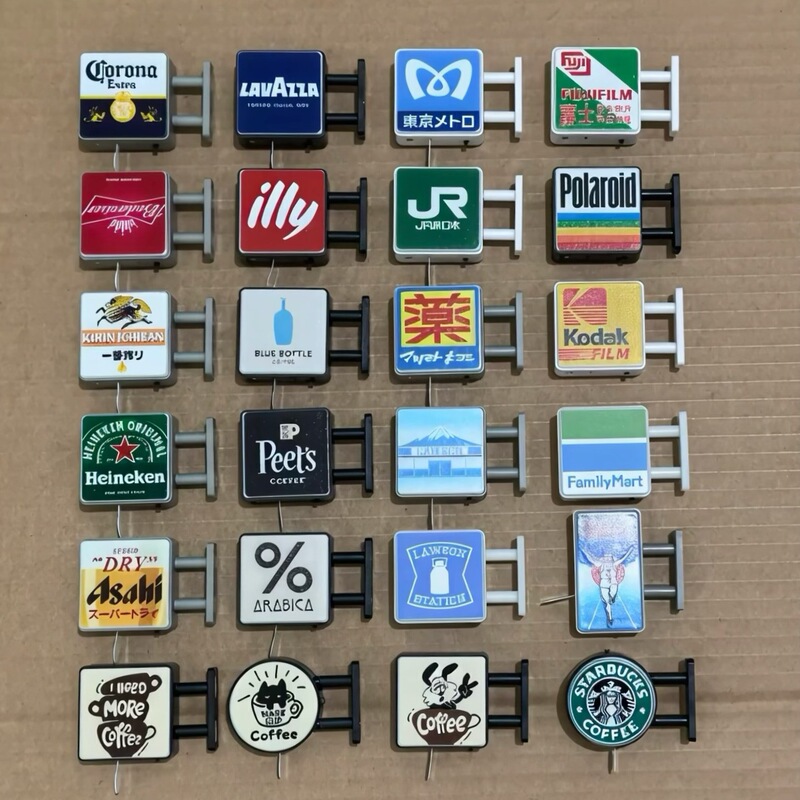 Luminous Refrigerator Magnet Mini Light Box Can Light up Led Light Sign 711 Family Rosen Coffee Beer Japan Subway