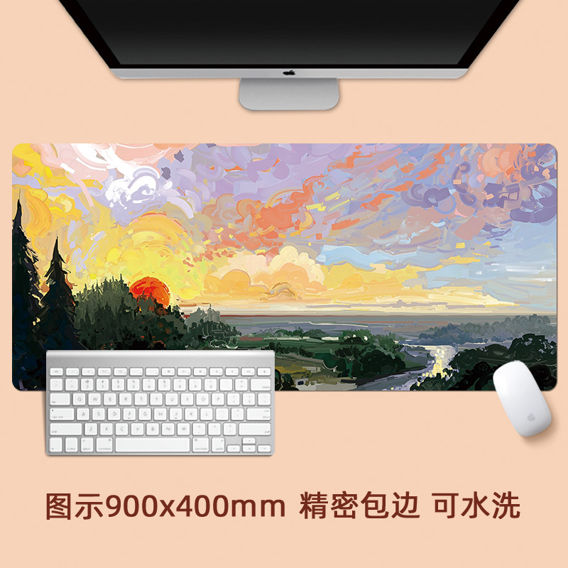 Van Gogh pintura al óleo paisaje pintura paisaje de gran tamaño estera del ratón paisaje retro artístico creativo bloqueo engrosada estera de la tabla
