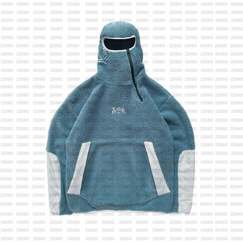 European and American Harajuku style fashionable loose coat cashmere stitching zipper sweater trend