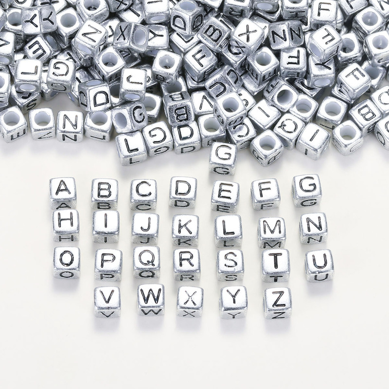 Acrylic 6mm Ancient Silver English Letter Beads Square Loose Beads DIY Handmade Beaded Bracelet Necklace Jewelry Accessories Acrylic 6mm Ancient Silver English Letter Beads Square Loose Beads DIY Handmade Beaded Bracelet Necklace Jewelry Accessories