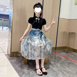 女童马面套装2026夏季新款儿童中式夏装国风汉服表演两件套