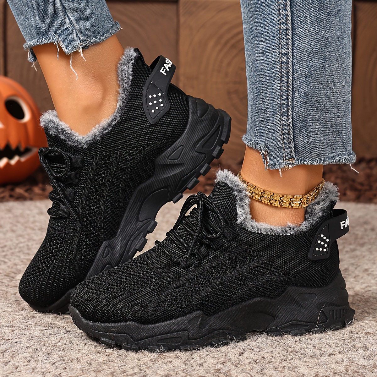 Chaussures pour femmes en promotion, bottes de neige chaudes et épaisses en coton doublées de polaire, imperméables au froid, disponibles en grandes tailles._voghion.com