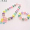 Resin, children's pendant, necklace, chain, acrylic set with beads, unicorn, gradient