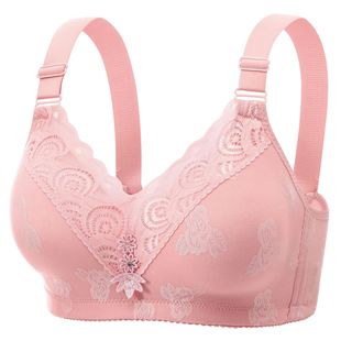 Cross-Border Large Size No Rims Middle-Aged Women's Underwear Plus Size Shoulder Strap Bra Push-Up Anti-Sagging Breast-Retracting Bra