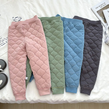秋冬新款三层夹棉保暖裤男童女童校园保暖神器中大童内穿秋冬棉裤