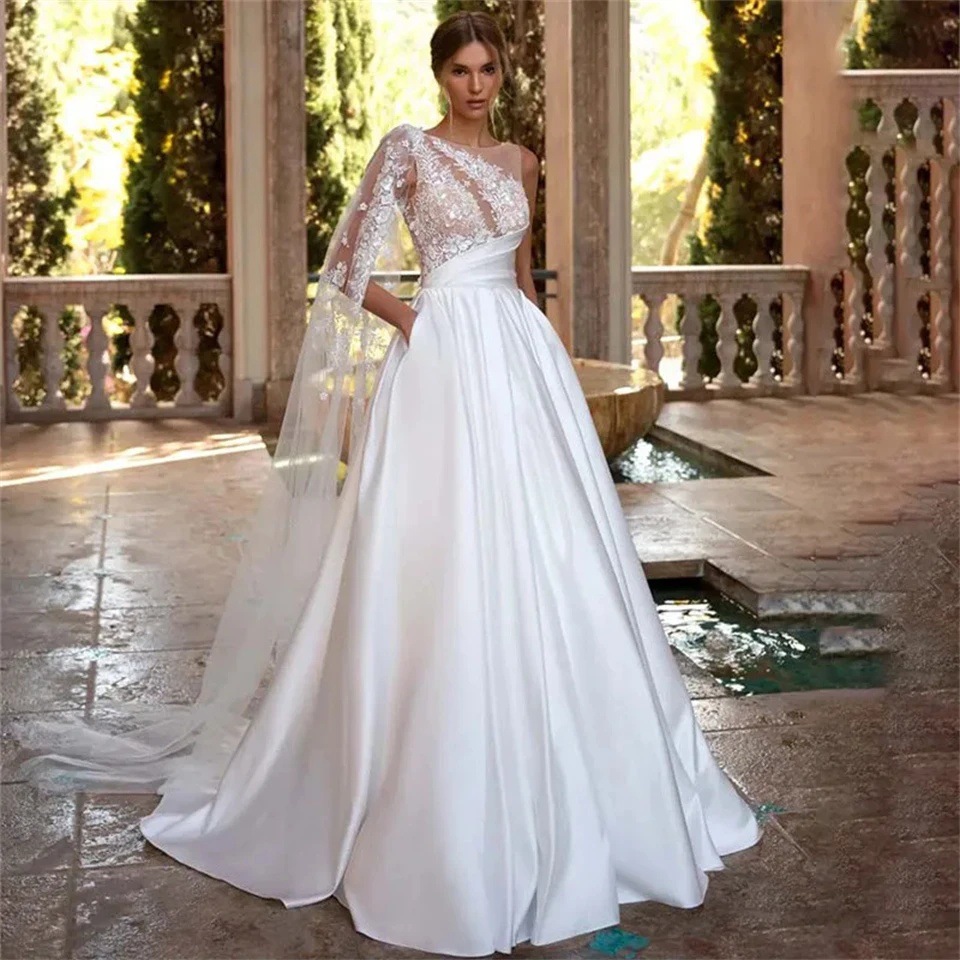European and American Style Foreign Trade Elegant Wedding Dress 2026 New Model Simple Main Wedding Gown Amazon Aliexpress Trailing Fashion Wedding Dress