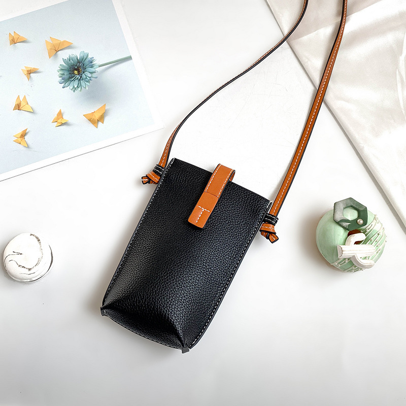 2024 verano teléfono móvil bandolera mujer estilo ins color de contraste billetera vertical todo fósforo cuero PU mini bolso bolso para teléfono móvil