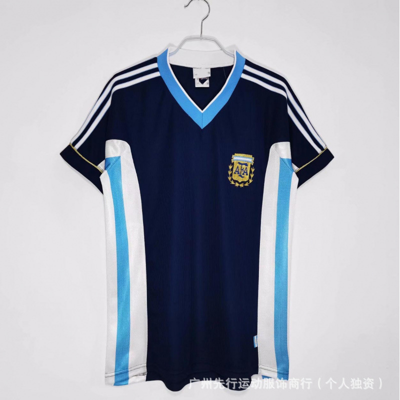 Colección de fútbol retro popular Argentina Alemania Inglaterra Brasil Copa Mundial de fútbol de manga corta